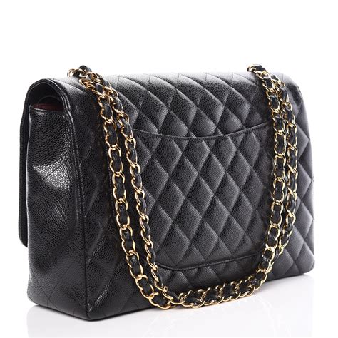 chanel caviar maxi|CHANEL Caviar Quilted Maxi Double Flap Black.